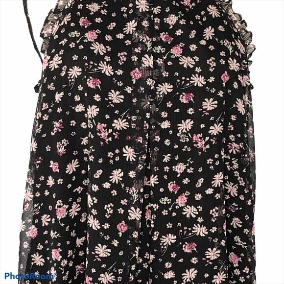 BCBGeneration A-Line Halter Mini Dress NWT Size Small Floral Ruffle Cocktail - Picture 5 of 16
